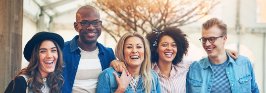 Group of people smiling