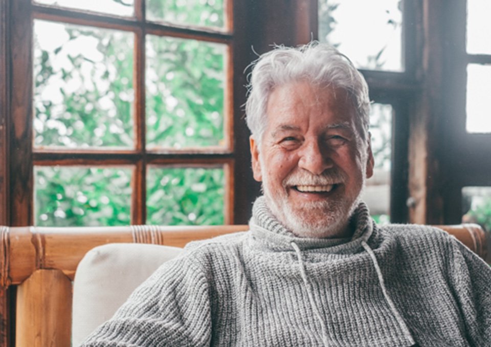 a man sitting in a chair  