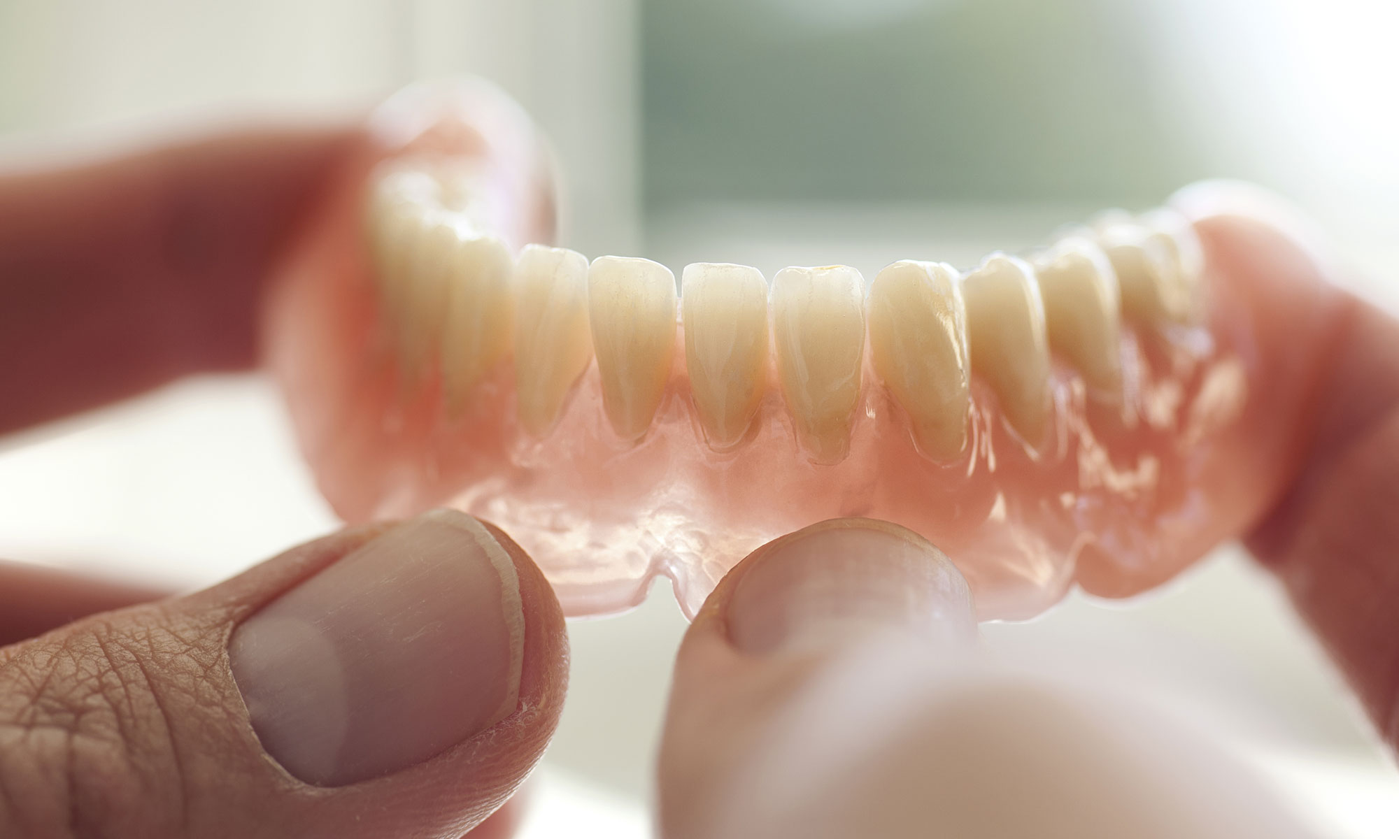 Closeup of a full denture