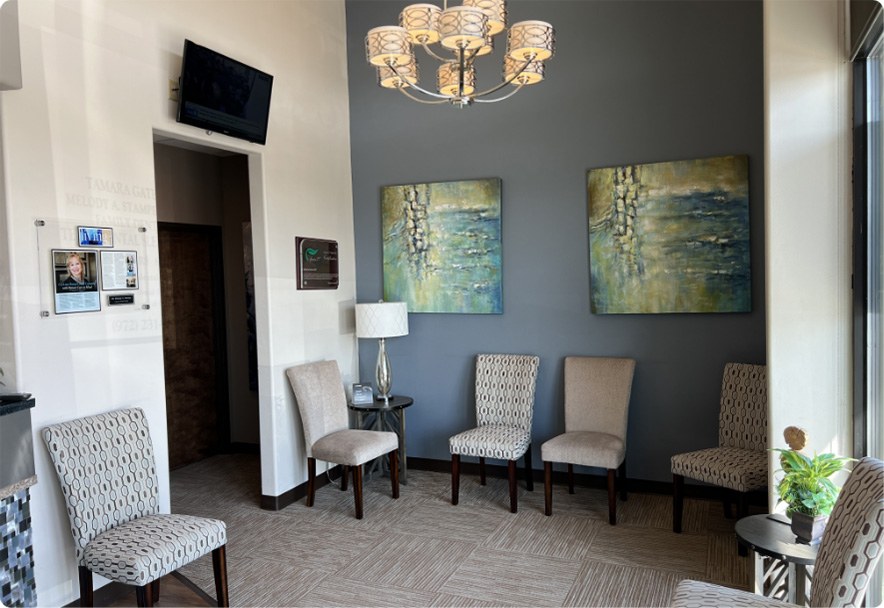 Waiting area in dental office